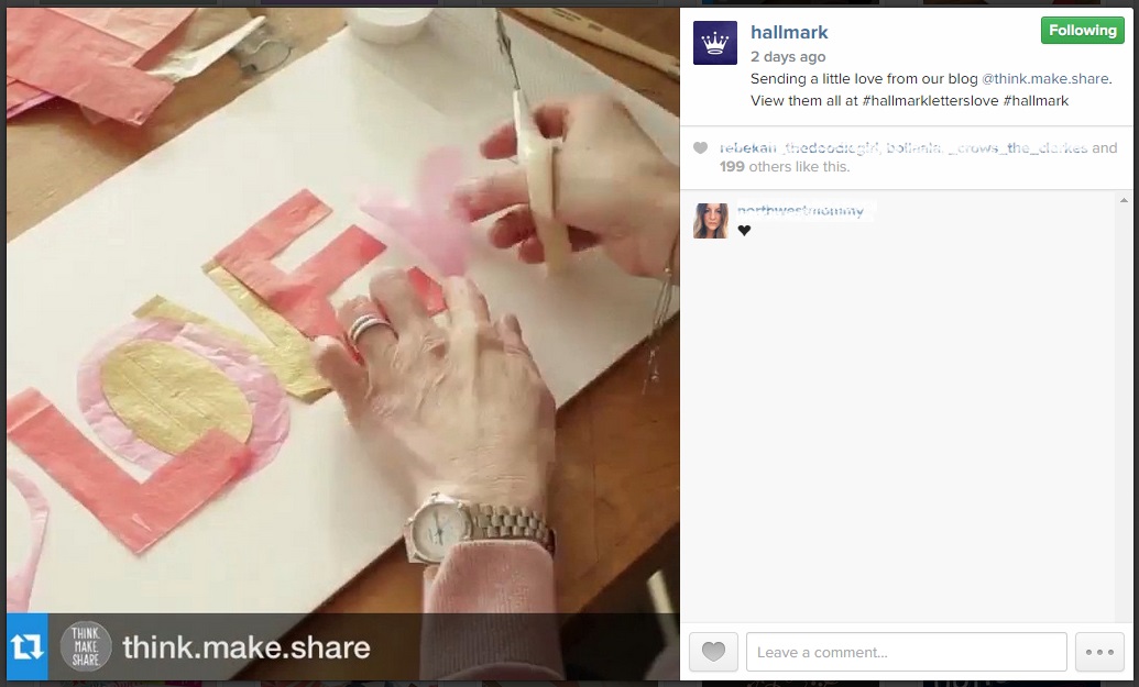 Image from @hallmark Instagram account - behind the scenes video showing the creativity & products in the making!