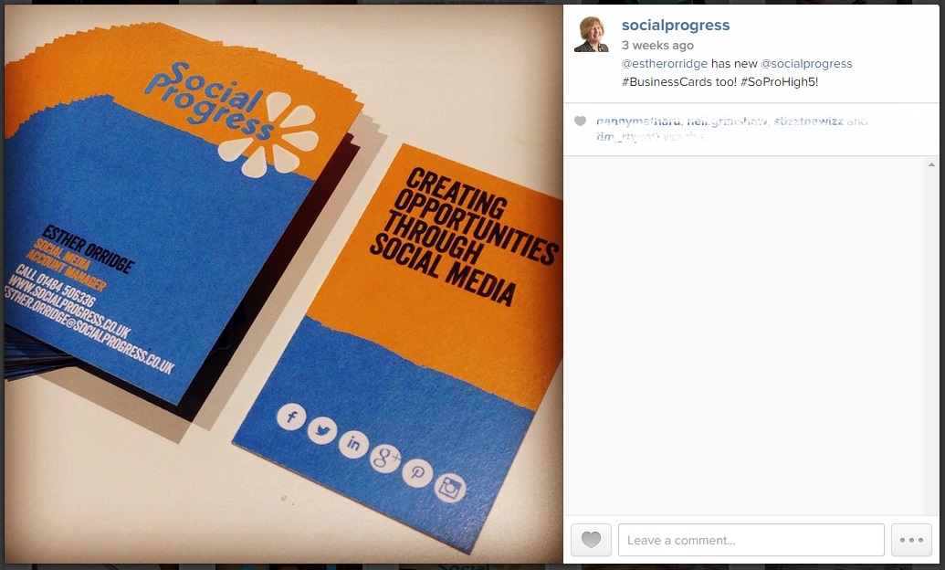 Social Progress Ltd - Business Cards - Instagram Photo