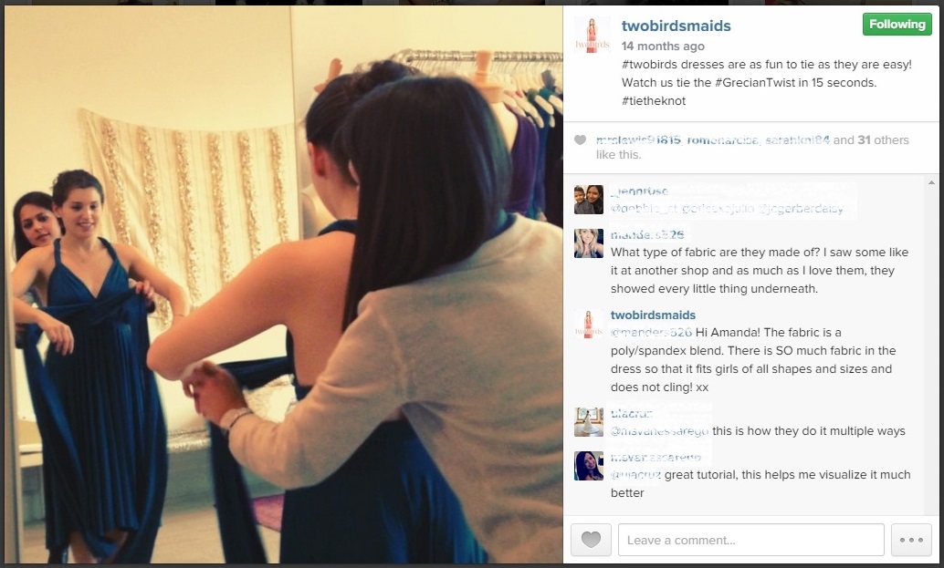 Image from @twobirdsmaids Instagram account - demonstrating how to use their product
