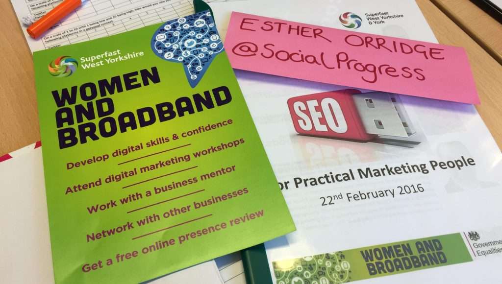 Social Progress at the Superfast West Yorkshire Women and Broadband SEO Masterclass by Pascal Fintoni