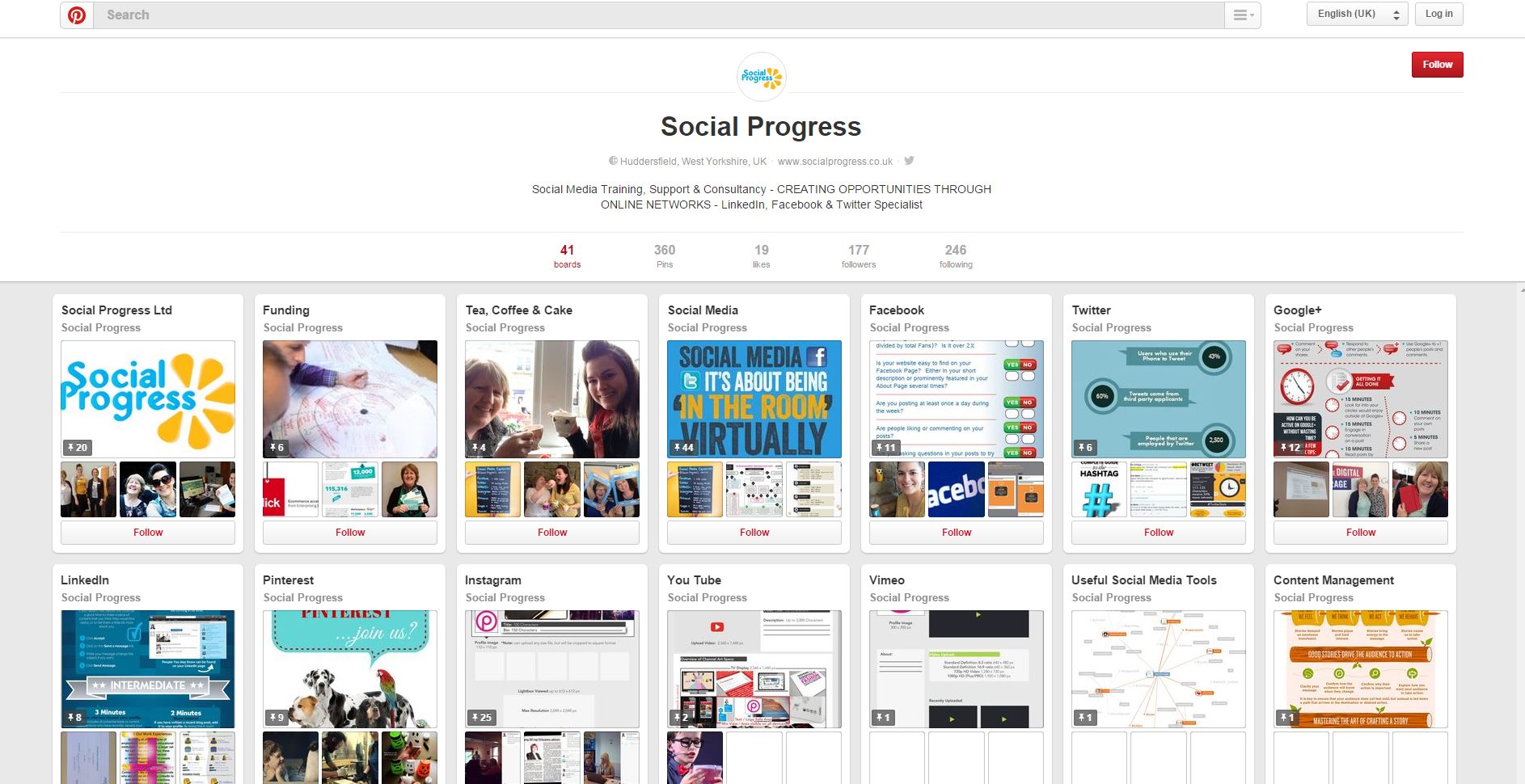 Social Progress - Social Media Branding - Pinterest Profile